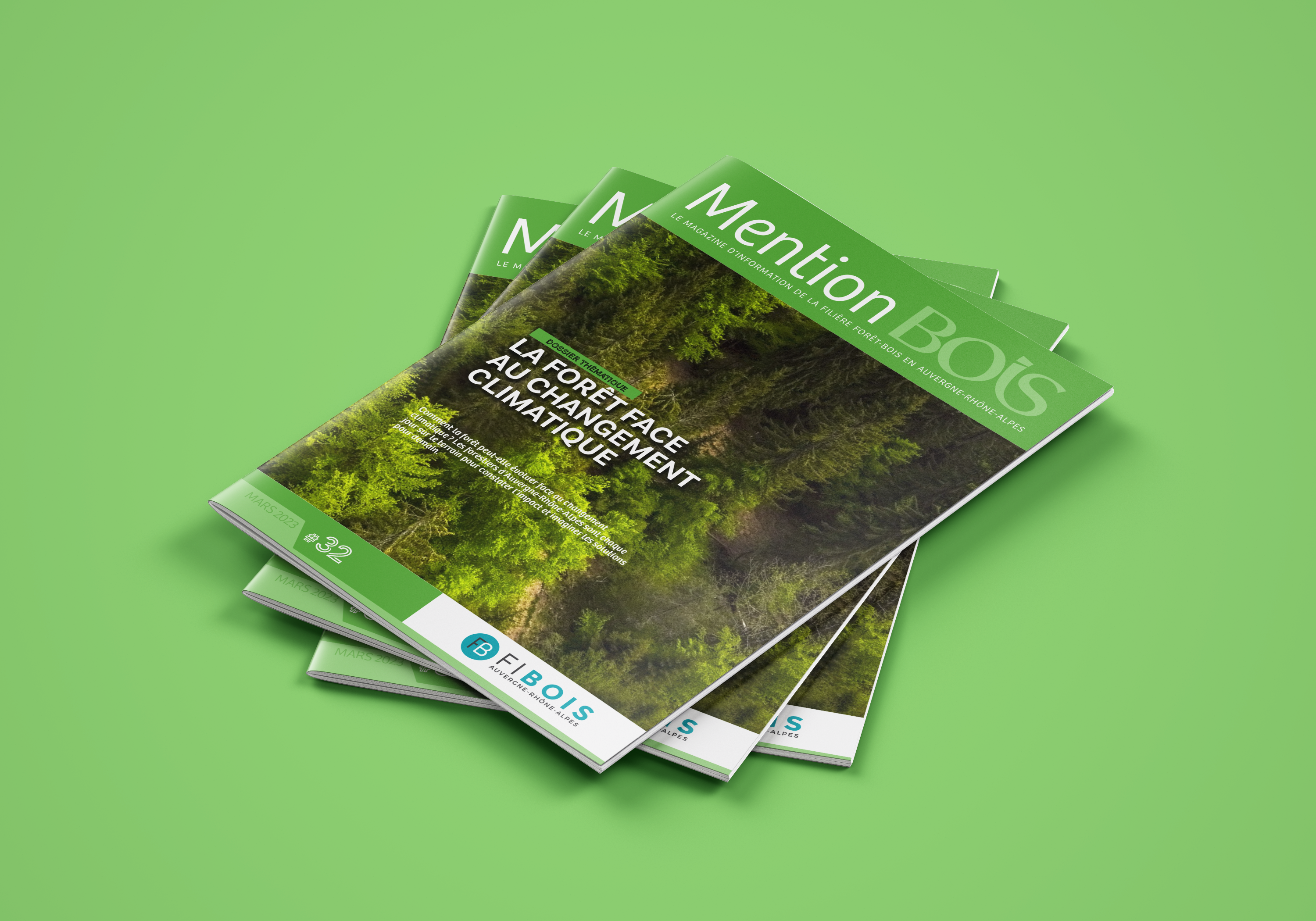 Magazine Mention Bois n° 32 avec un dossier sur l'impact du changement climatique sur les forêts